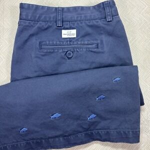 Vineyard Vines Chino Shorts 40x9 Mens Embroidered Boat Fish Club Short Blue‎